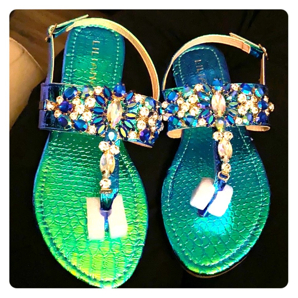 LILIANA MERMAID HOLOGRAM SANDALS: 9